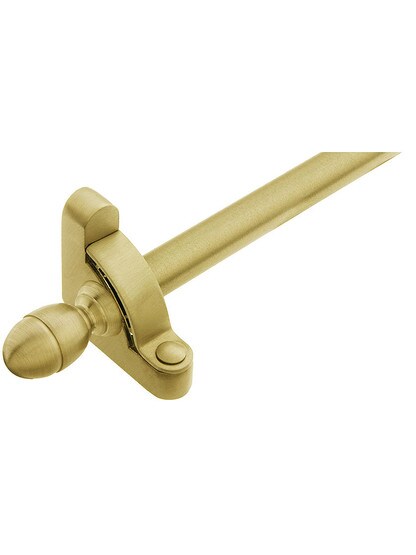28 1/2 inch Heritage Acorn Tip Stair Rod - 1/2 inch Diameter Brass With Standard Brackets in Satin Brass.